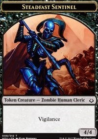 Steadfast Sentinel // Zombie Double-sided Token [Hour of Devastation Tokens] | D20 Games