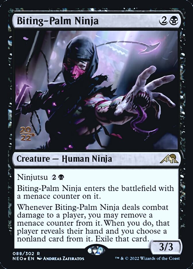 Biting-Palm Ninja [Kamigawa: Neon Dynasty Prerelease Promos] | D20 Games