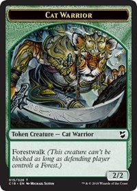 Cat Warrior // Plant Double-sided Token [Commander 2018 Tokens] | D20 Games