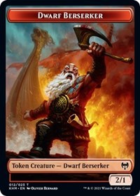 Dwarf Berserker // Emblem - Tyvar Kell Double-sided Token [Kaldheim Tokens] | D20 Games
