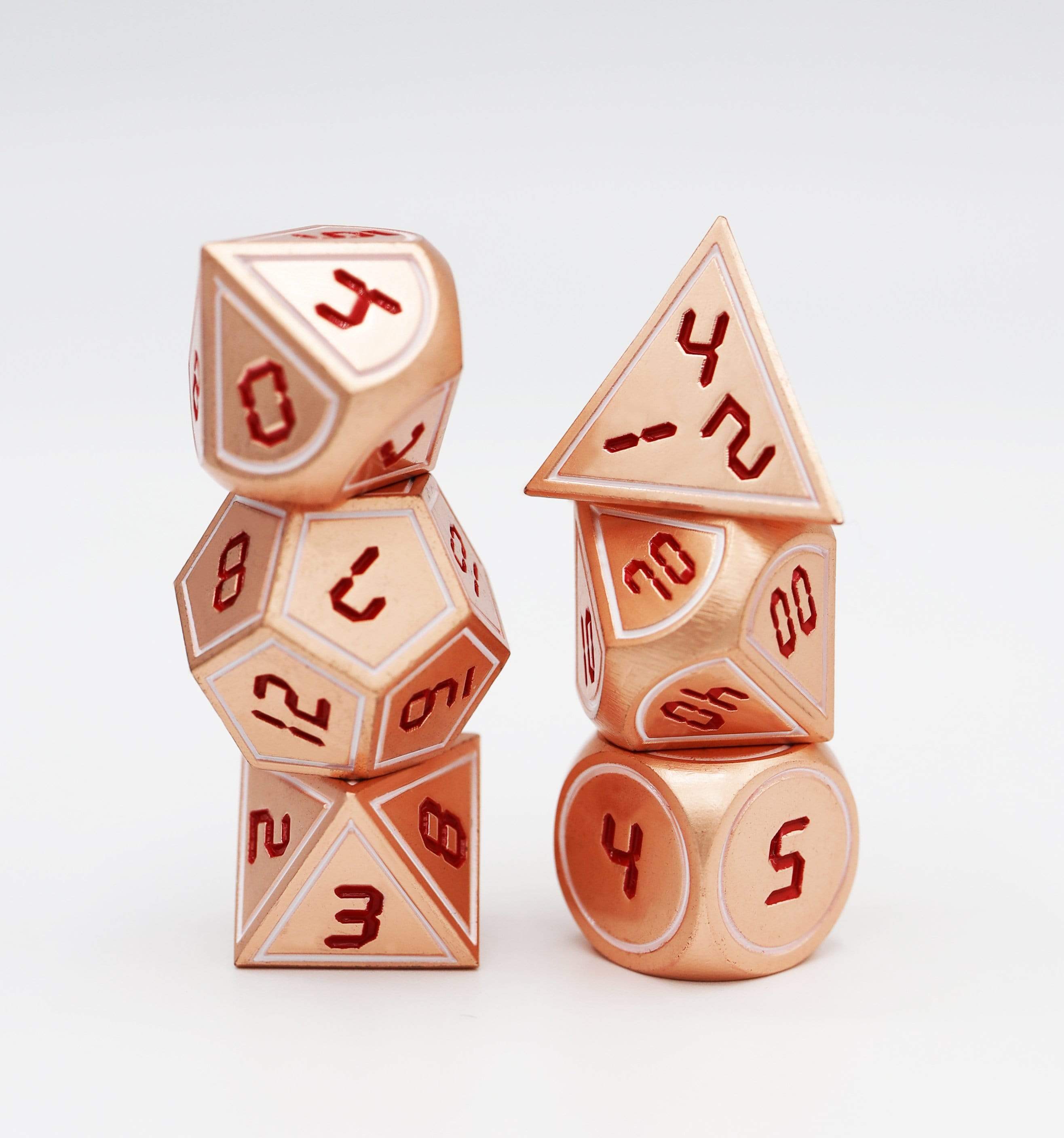 Digital Copper White with Red RPG Dice Set | D20 Games