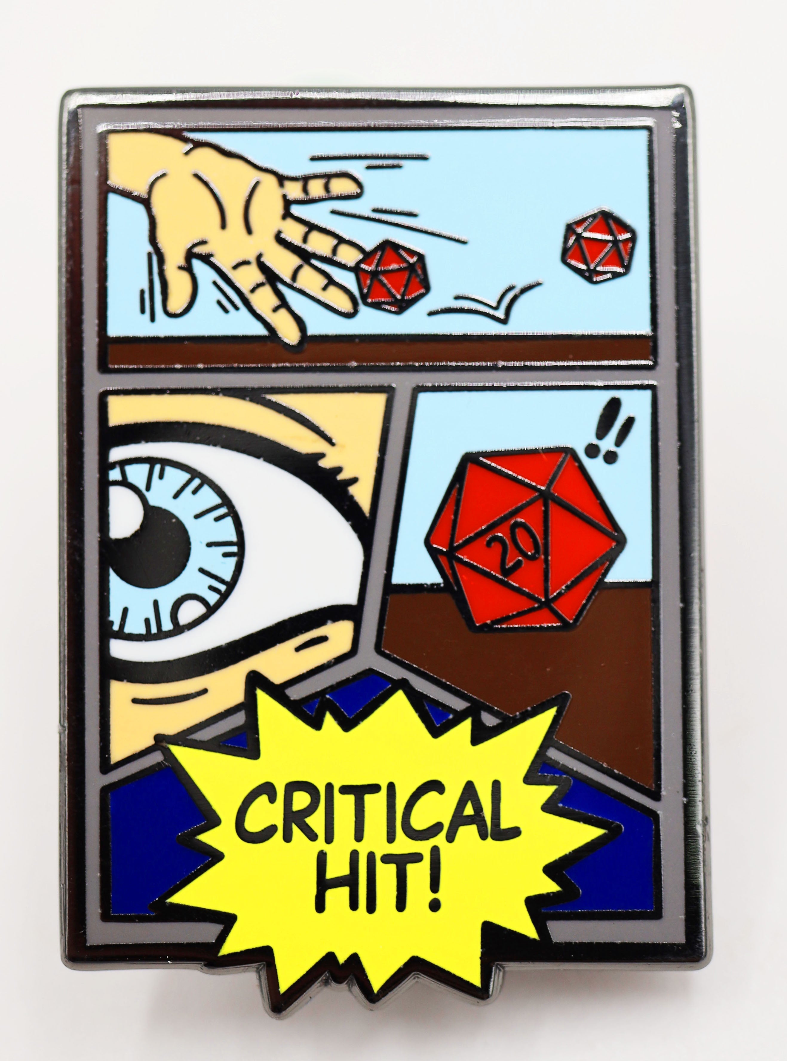 Comic Panel Pin (Pin Bazaar Awesome Con 2021!) Enamel Pin Foam Brain Games | D20 Games