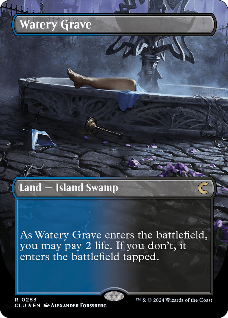 Watery Grave (Borderless) [Ravnica: Clue Edition] | D20 Games