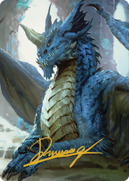 Young Blue Dragon Art Card (Gold-Stamped Signature) [Commander Legends: Battle for Baldur's Gate Art Series] | D20 Games