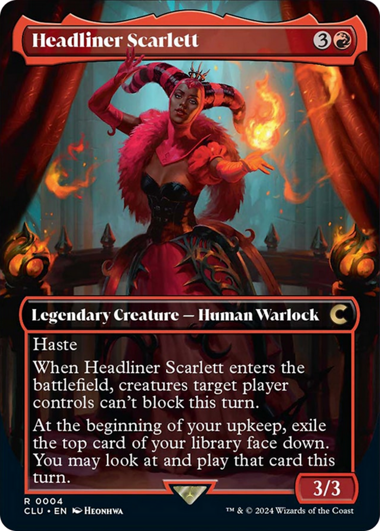 Headliner Scarlett (Borderless) [Ravnica: Clue Edition] | D20 Games