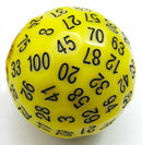 100 Sided Die - Yellow D100 Plastic Dice Foam Brain Games