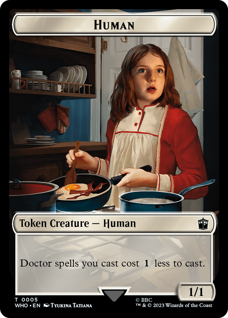 Human (0005) // Food (0026) Double-Sided Token [Doctor Who Tokens] | D20 Games