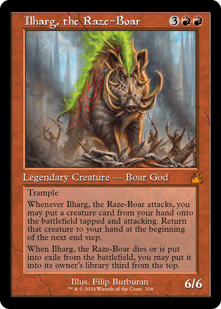 Ilharg, the Raze-Boar (Retro Frame) [Ravnica Remastered] | D20 Games