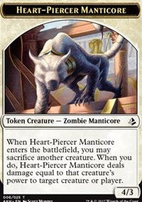 Heart-Piercer Manticore // Warrior Token [Amonkhet Tokens] | D20 Games