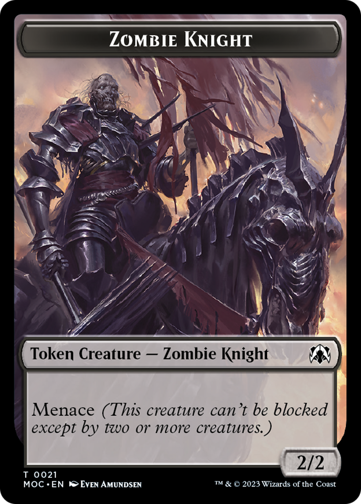 Zombie Knight // Human (6) Double-Sided Token [March of the Machine Commander Tokens] | D20 Games