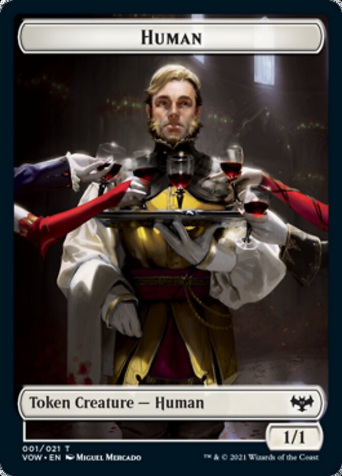 Human (001) // Treasure Double-sided Token [Innistrad: Crimson Vow Tokens] | D20 Games
