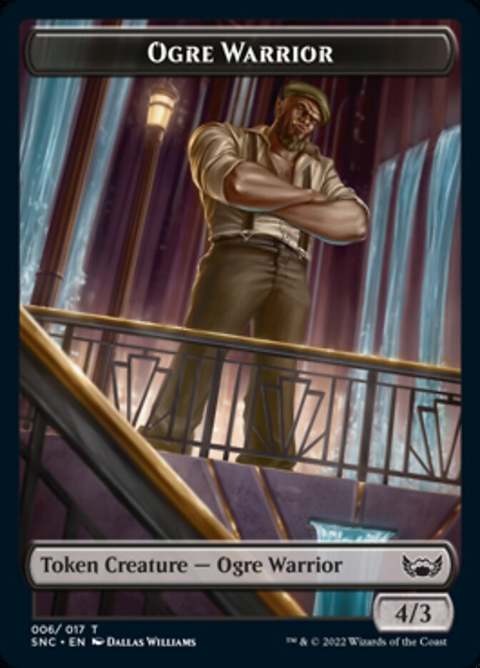 Ogre Warrior // Rhino Warrior Double-sided Token [Streets of New Capenna Tokens] | D20 Games