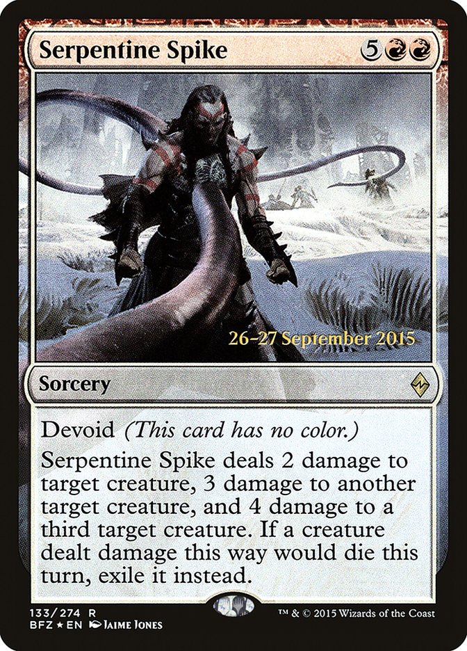 Serpentine Spike  [Battle for Zendikar Prerelease Promos] | D20 Games