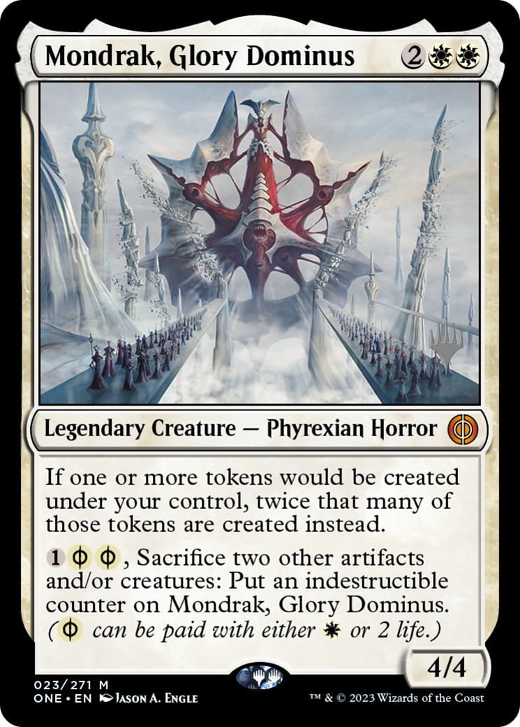 Mondrak, Glory Dominus (Promo Pack) [Phyrexia: All Will Be One Promos] | D20 Games