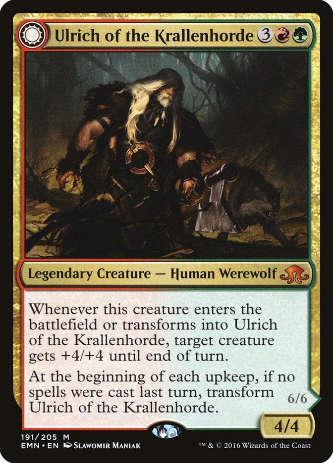 Ulrich of the Krallenhorde // Ulrich, Uncontested Alpha [Eldritch Moon] | D20 Games