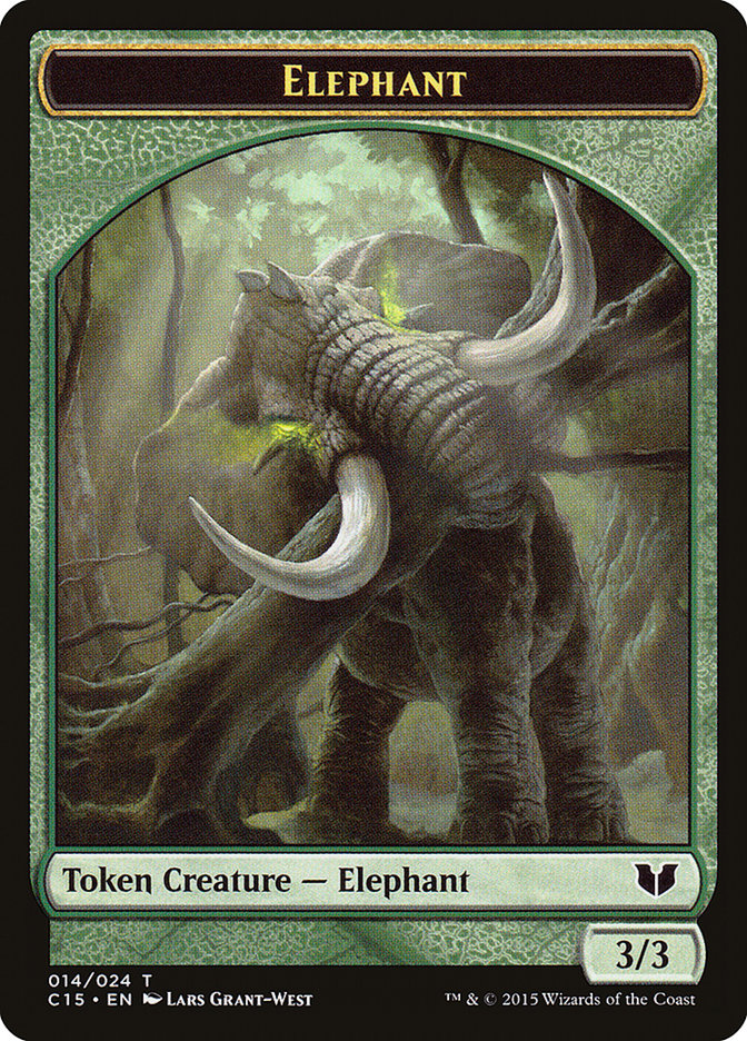 Elephant // Saproling Double-Sided Token [Commander 2015 Tokens] | D20 Games