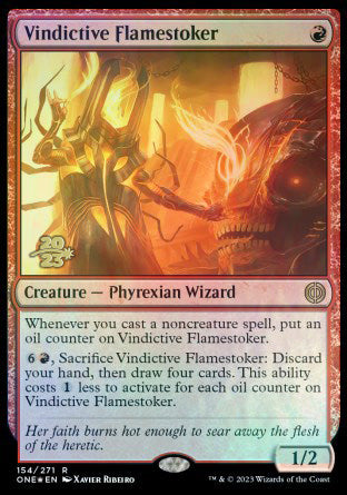 Vindictive Flamestoker [Phyrexia: All Will Be One Prerelease Promos] | D20 Games