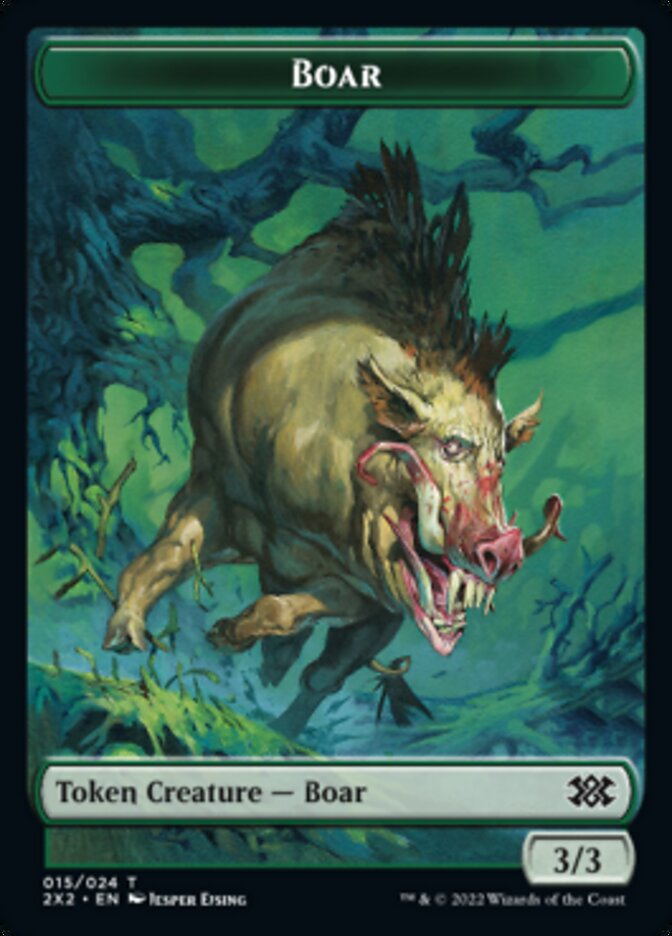Boar // Aven Initiate Double-sided Token [Double Masters 2022 Tokens] | D20 Games