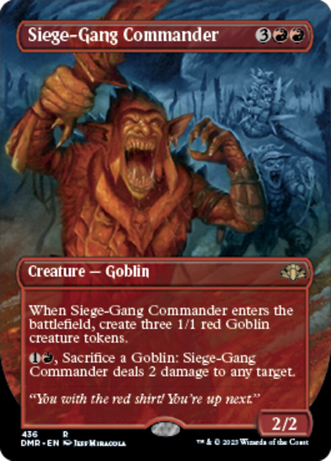 Siege-Gang Commander (Borderless Alternate Art) [Dominaria Remastered] | D20 Games