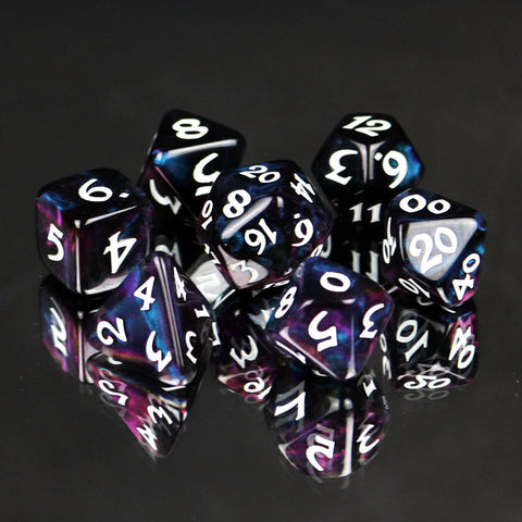 7 Piece Dice Set - Elessia Moonstone Deepwalker with White | D20 Games