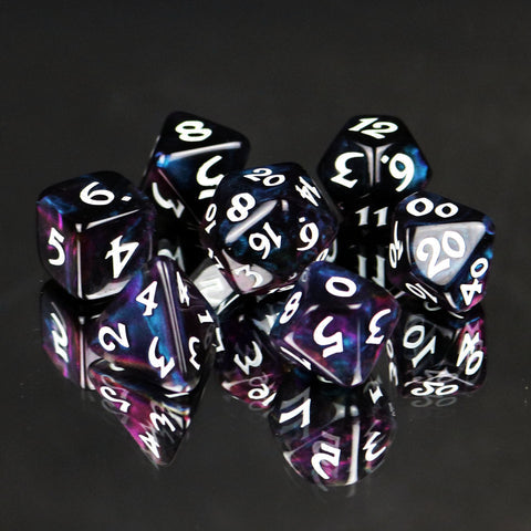 7 Piece Dice Set - Elessia Moonstone Deepwalker with White