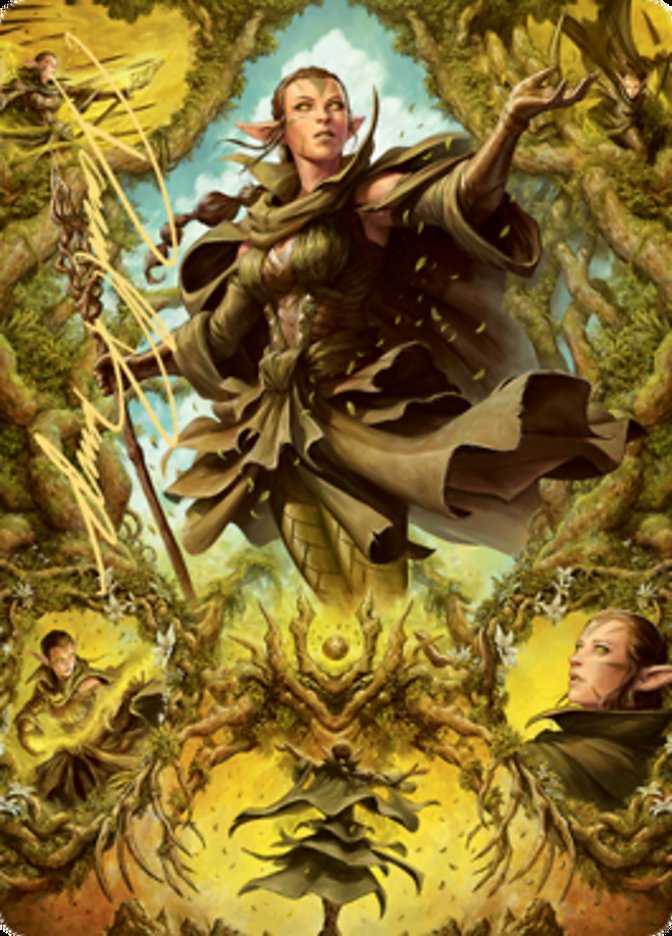 Nissa of Shadowed Boughs 2 Art Card (Gold-Stamped Signature) [Zendikar Rising Art Series] | D20 Games