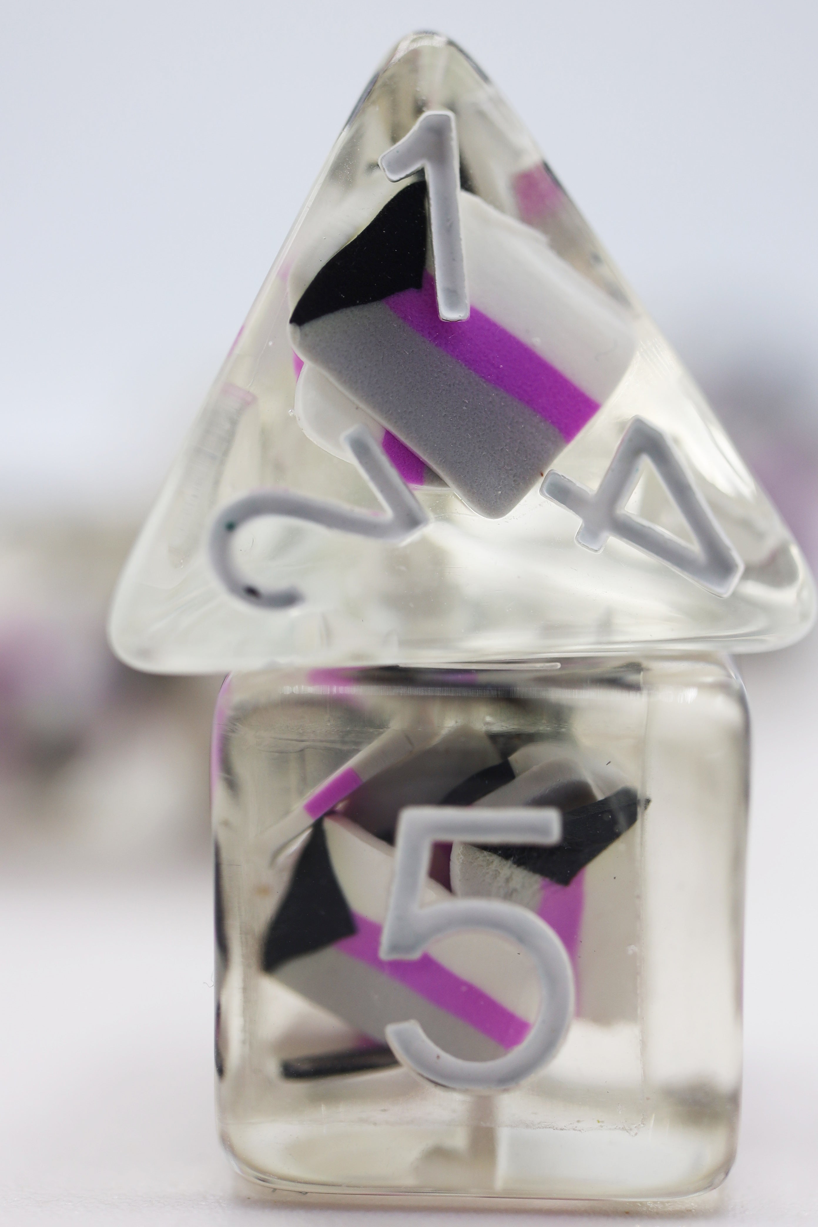 Demisexual Flag RPG Dice Set Plastic Dice Foam Brain Games | D20 Games