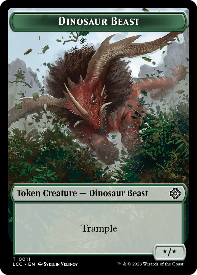 Dinosaur Beast // Dinosaur Double-Sided Token [The Lost Caverns of Ixalan Commander Tokens] | D20 Games