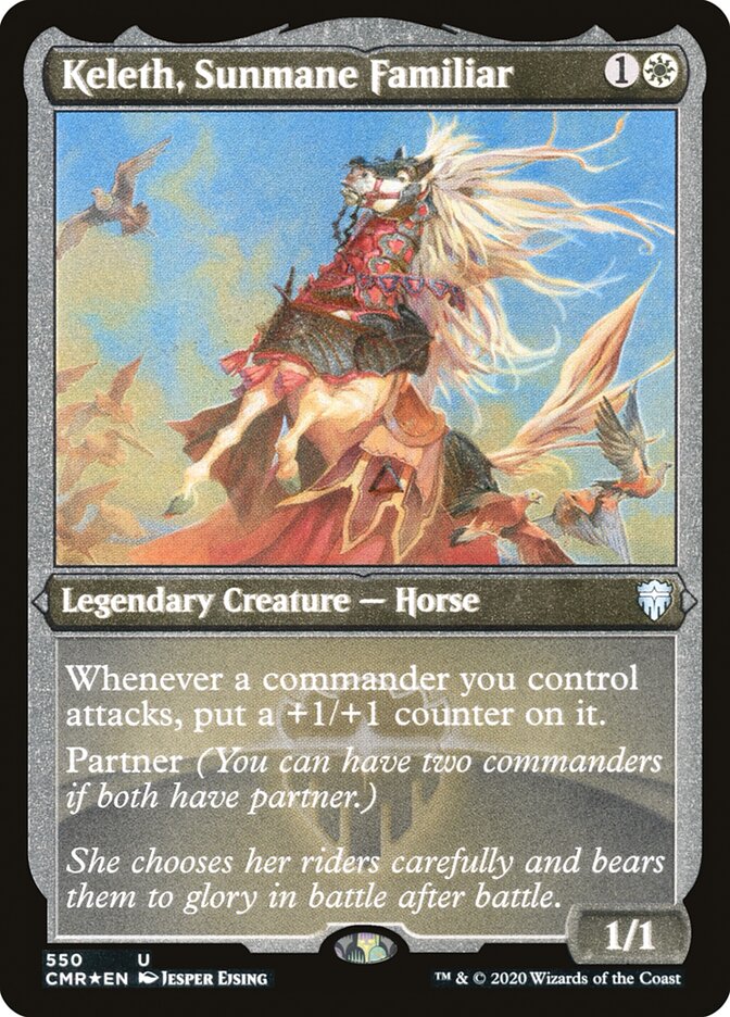 Keleth, Sunmane Familiar (Etched) [Commander Legends] | D20 Games