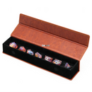 Magnetic Dice Vault - Brown Leatherette Dice Box Foam Brain Games
