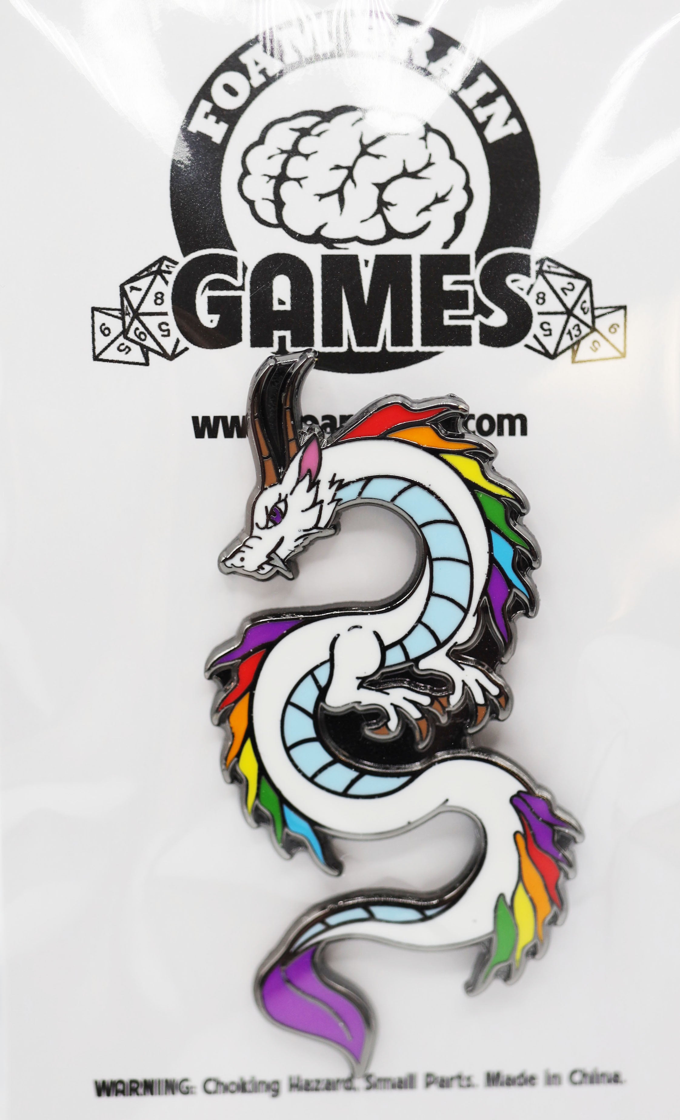 Pride Dragon Pins Enamel Pin Foam Brain Games | D20 Games