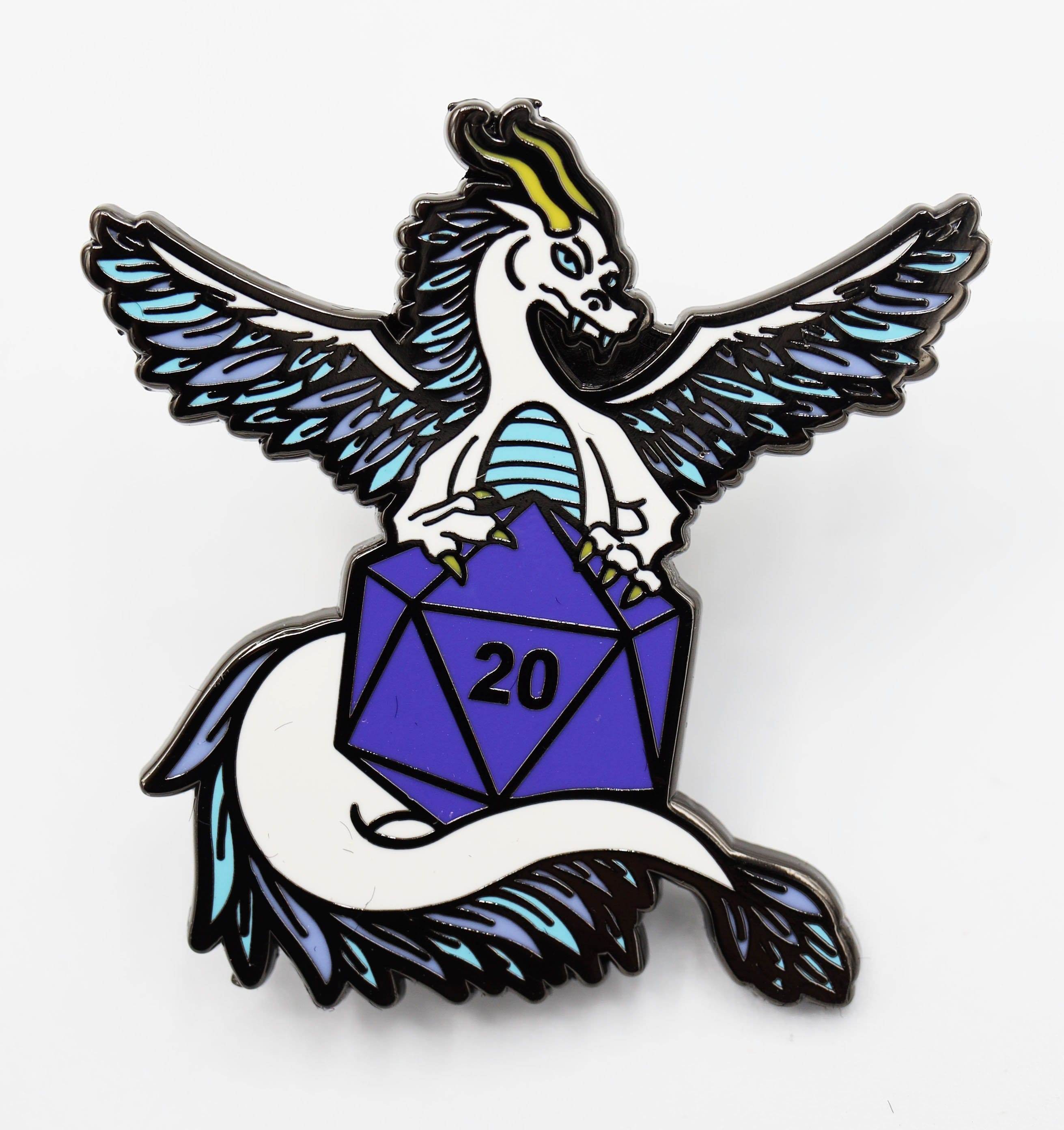 Dice Dragons Pin: Air Enamel Pin Foam Brain Games | D20 Games