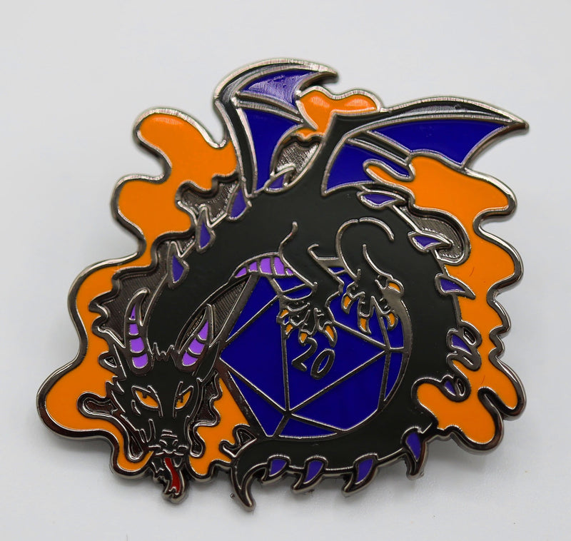 Dice Dragons Pin: Smoke Enamel Pin Foam Brain Games