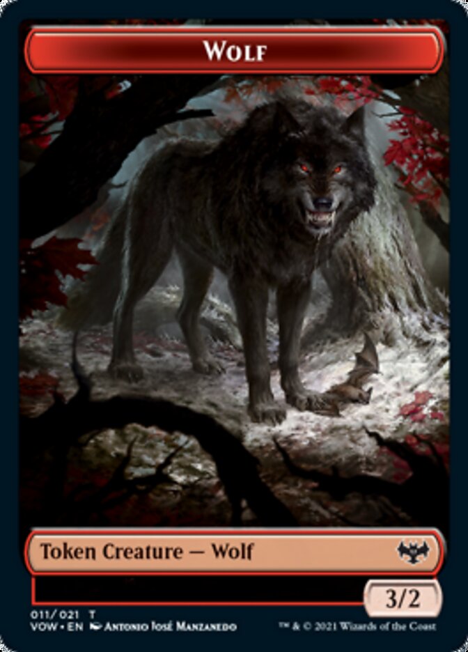 Wolf Token (011) [Innistrad: Crimson Vow Tokens] | D20 Games