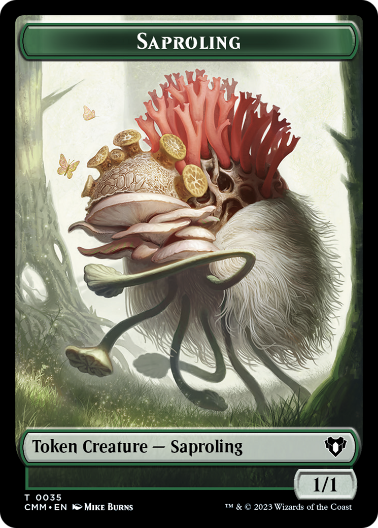 Saproling // Dragon (0021) Double-Sided Token [Commander Masters Tokens] | D20 Games