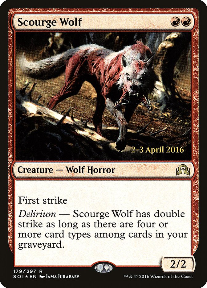 Scourge Wolf [Shadows over Innistrad Prerelease Promos] | D20 Games