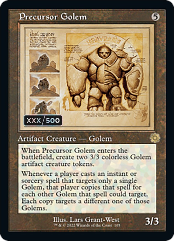 Precursor Golem (Retro Schematic) (Serial Numbered) [The Brothers' War Retro Artifacts] | D20 Games