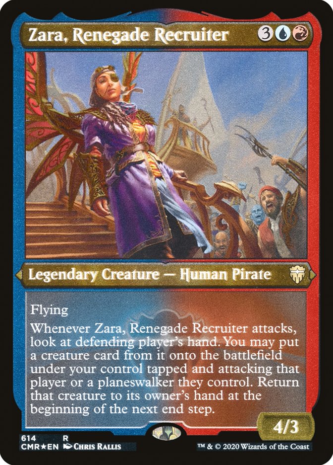 Zara, Renegade Recruiter (Etched) [Commander Legends] | D20 Games