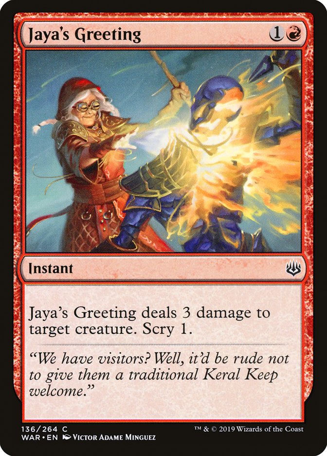 Jaya's Greeting [War of the Spark] | D20 Games