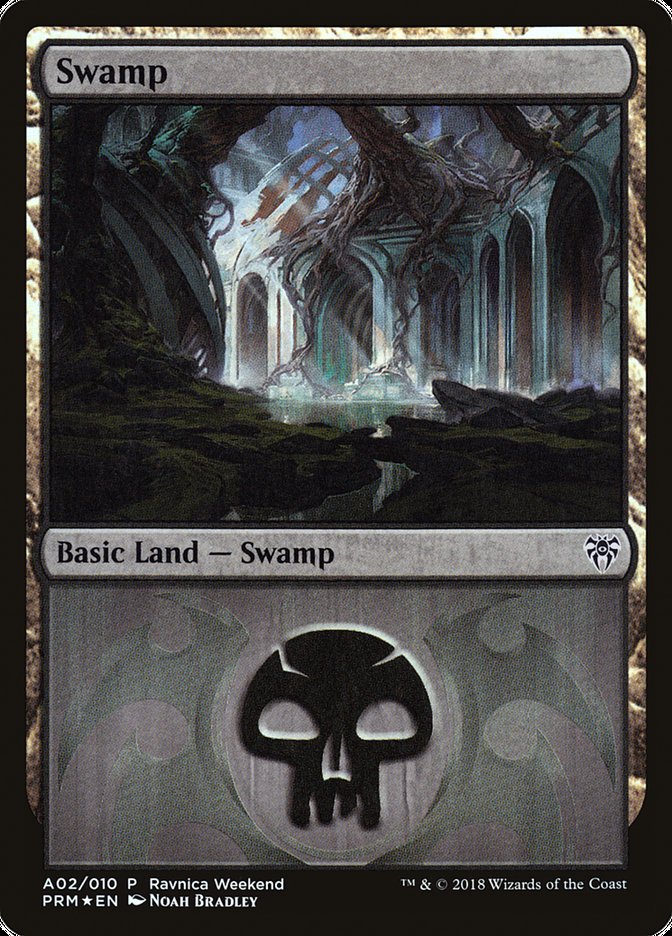 Swamp (A02) [Guilds of Ravnica Ravnica Weekend] | D20 Games