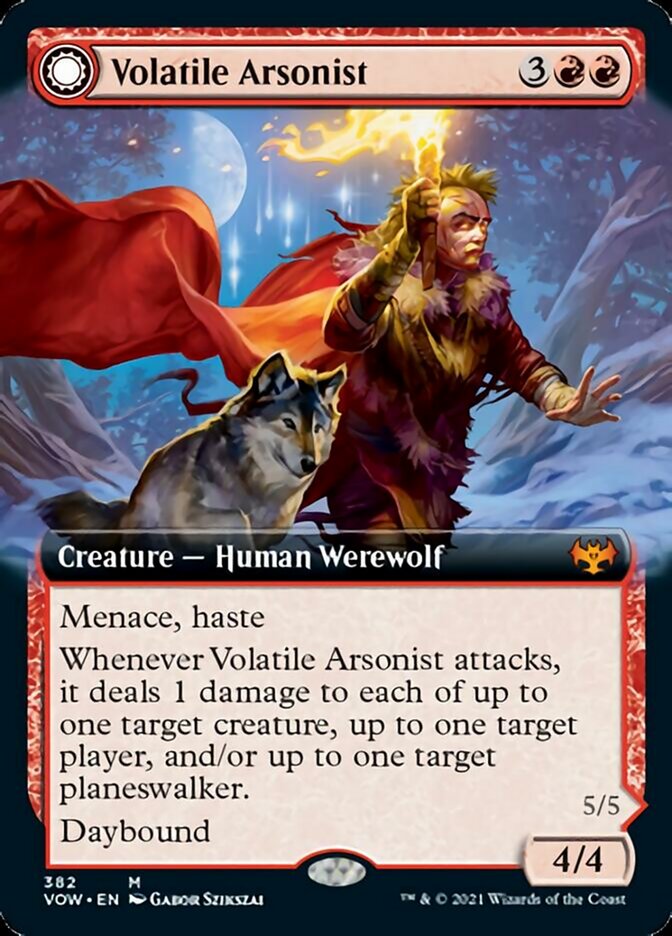 Volatile Arsonist // Dire-Strain Anarchist (Extended) [Innistrad: Crimson Vow] | D20 Games