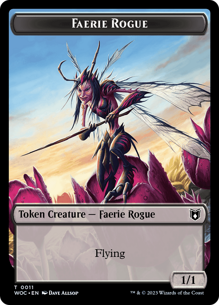 Faerie Rogue // Pirate (0011) Double-Sided Token [Wilds of Eldraine Commander Tokens] | D20 Games