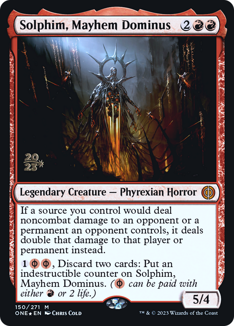 Solphim, Mayhem Dominus [Phyrexia: All Will Be One Prerelease Promos] | D20 Games