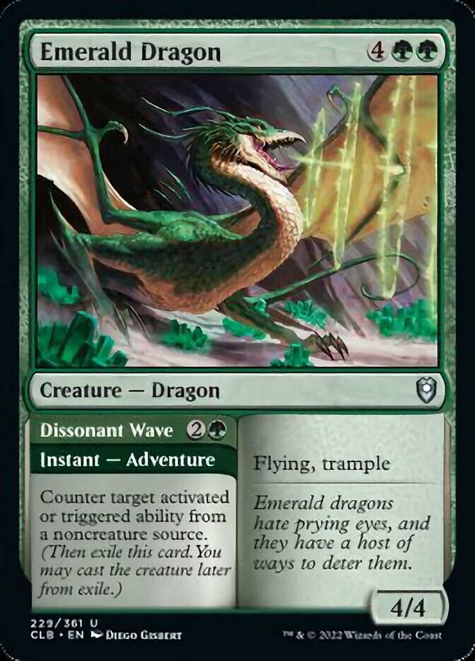 Emerald Dragon // Dissonant Wave [Commander Legends: Battle for Baldur's Gate] | D20 Games