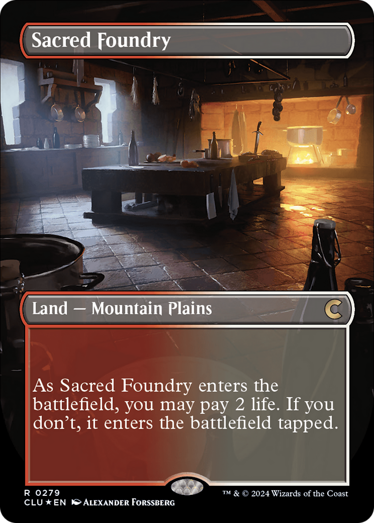 Sacred Foundry (Borderless) [Ravnica: Clue Edition] | D20 Games