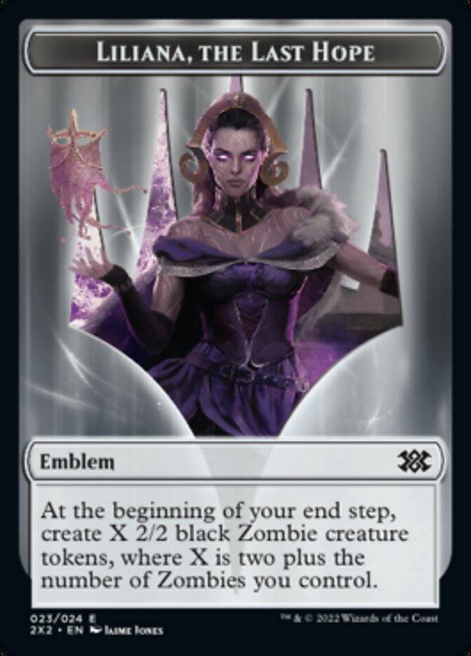 Liliana, the Last Hope Emblem // Spirit Double-sided Token [Double Masters 2022 Tokens] | D20 Games