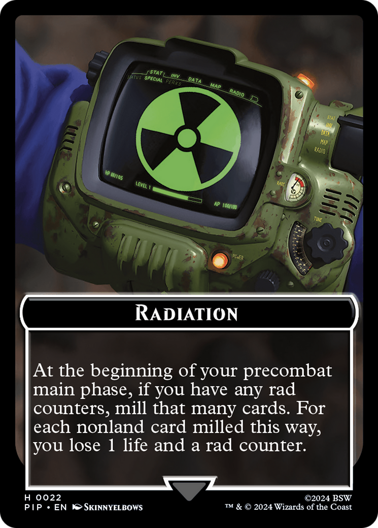 Radiation // Warrior Double-Sided Token [Fallout Tokens] | D20 Games