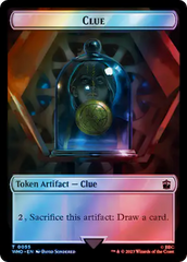 Alien Rhino // Clue (0055) Double-Sided Token (Surge Foil) [Doctor Who Tokens] | D20 Games