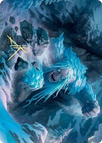 Icehide Troll Art Card (Gold-Stamped Signature) [Kaldheim: Art Series] | D20 Games