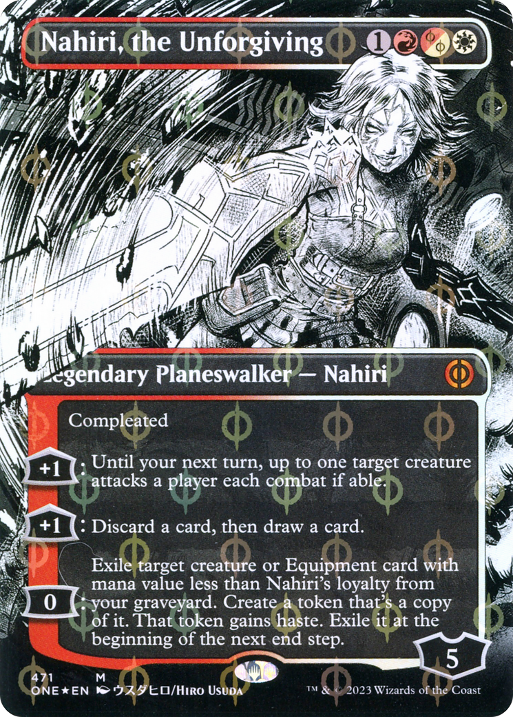 Nahiri, the Unforgiving (Borderless Manga Step-and-Compleat Foil) [Phyrexia: All Will Be One] | D20 Games